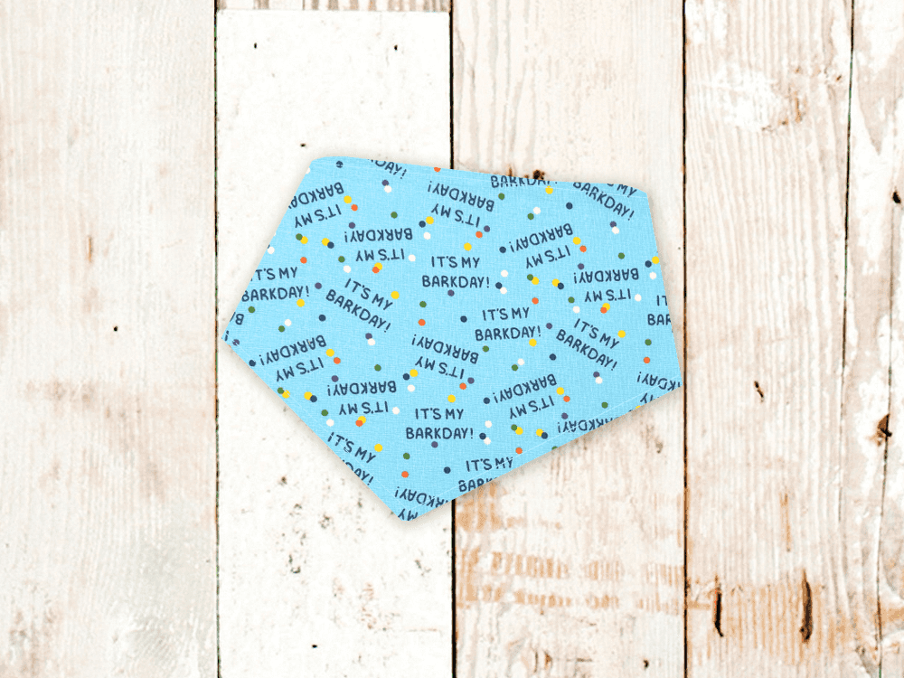 "Barkday on Blue" Dog Bandana - American Bark Bliss