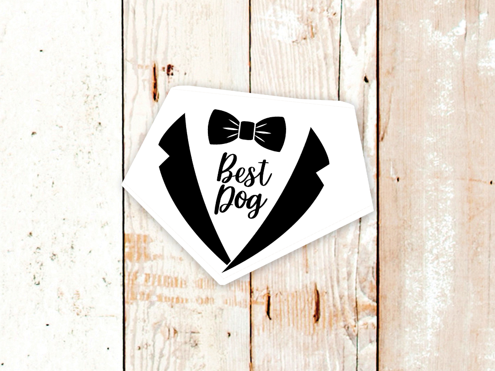 "Best Dog" Wedding Dog Bandana - American Bark Bliss