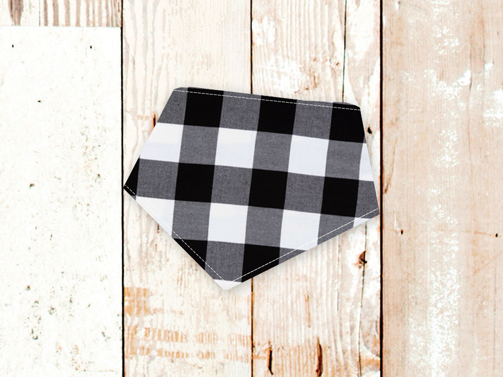 "Black & White Check" Dog Bandana - American Bark Bliss