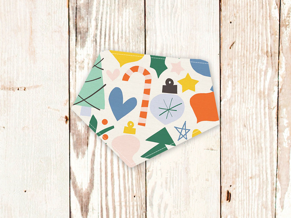 "Big Jolly Icons" Dog Bandana - American Bark Bliss
