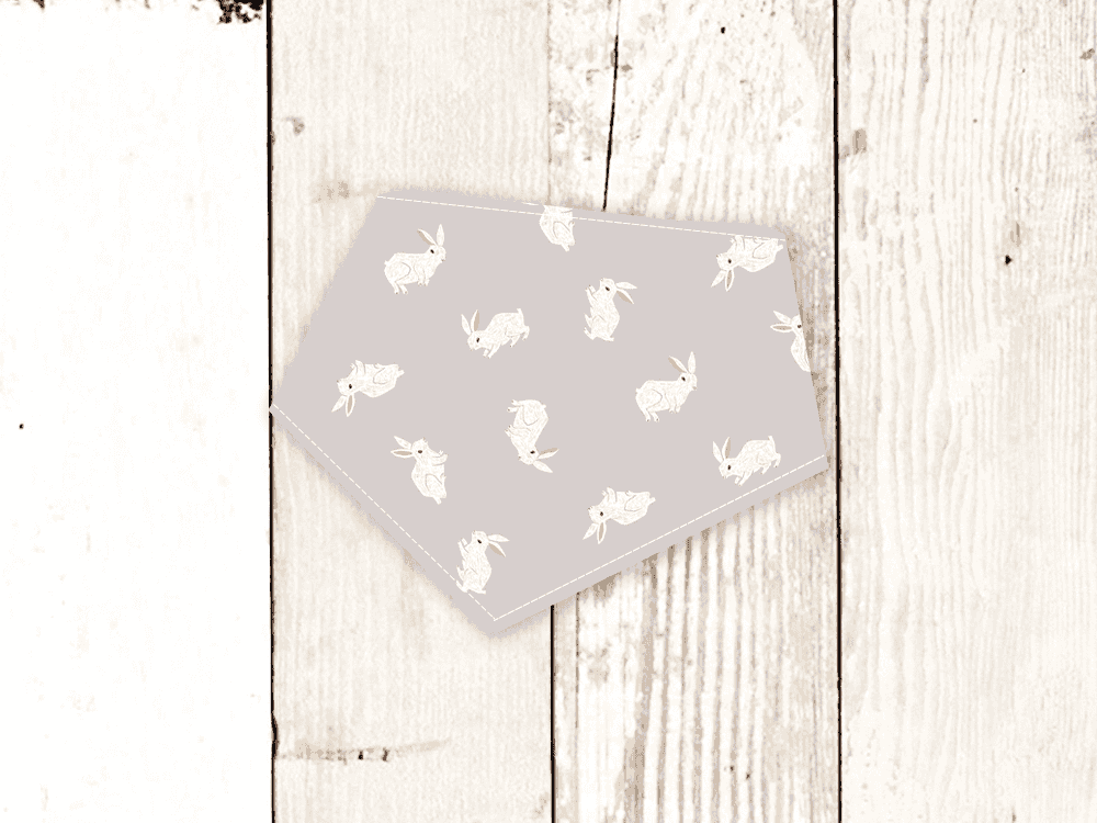 "Bunnies on Grey" Easter Dog Bandana - American Bark Bliss
