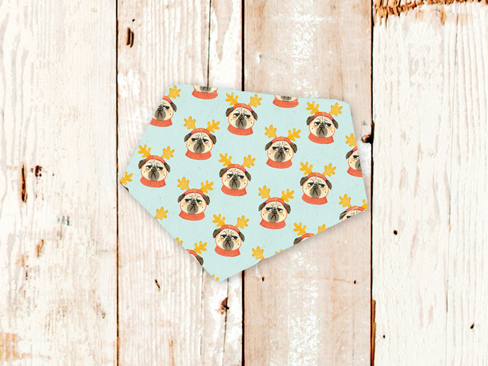 "Christmas Pugs" Dog Bandana - American Bark Bliss