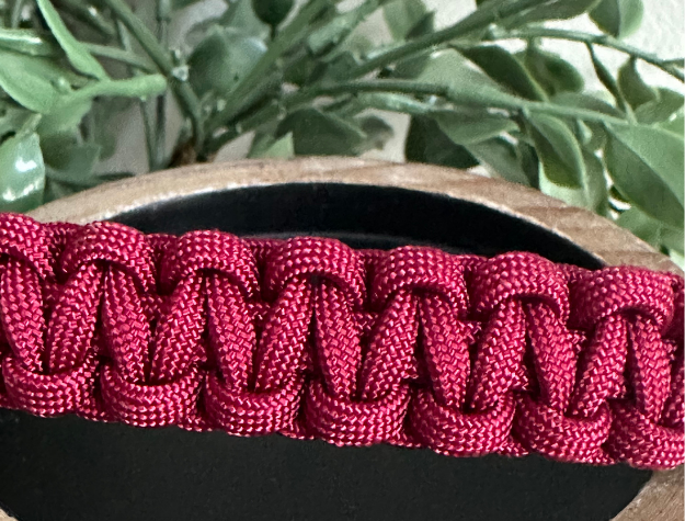 Cobra Braid in Maroon Handmade Dog Collar - American Bark Bliss