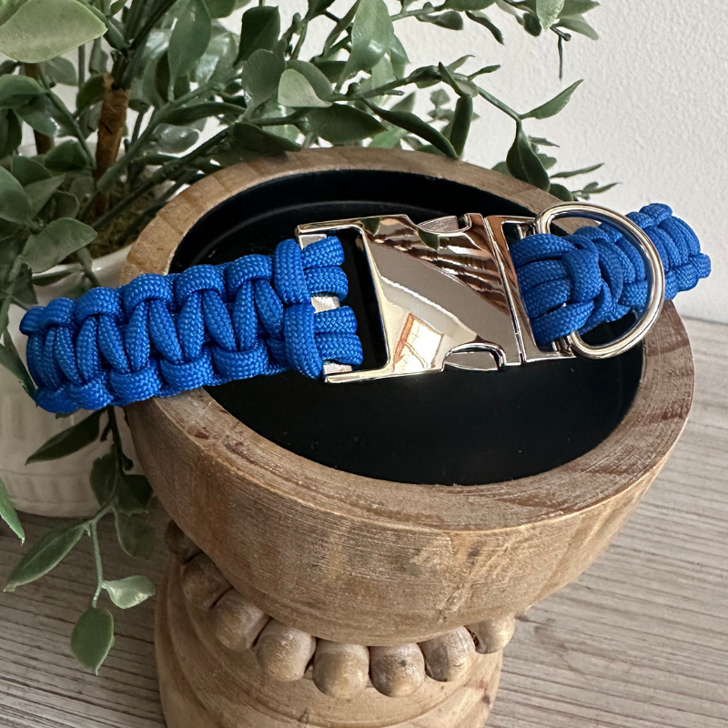 Cobra Braid in Royal Blue - Handmade Dog Collar - American Bark Bliss