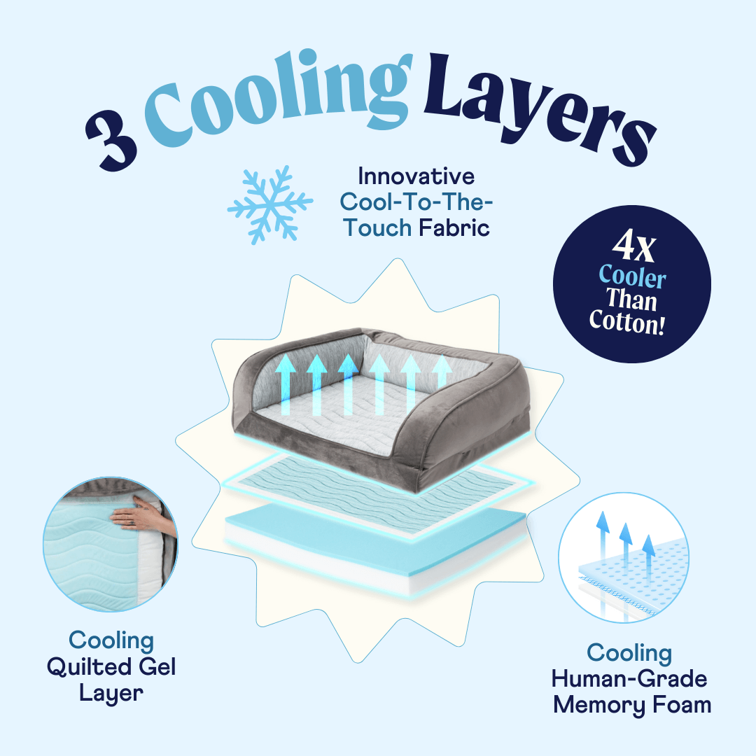 PupChill Cooling Bolster Bed for Dogs - American Bark Bliss