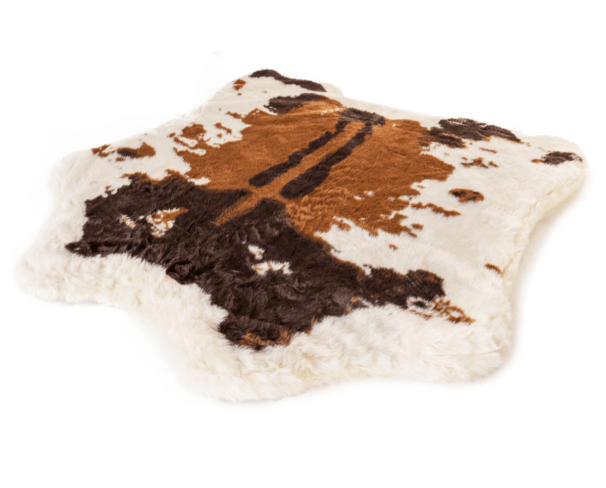 Memory Foam Dog Bed - PupRug® Faux Cowhide Style - American Bark Bliss