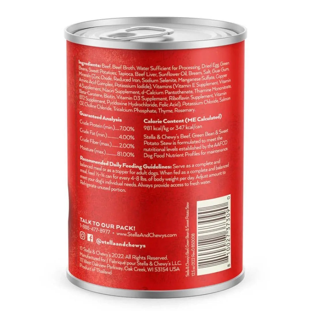 Stella & Chewy’s Gourmet Stew Beef Dog Food (12.5oz) - American Bark Bliss
