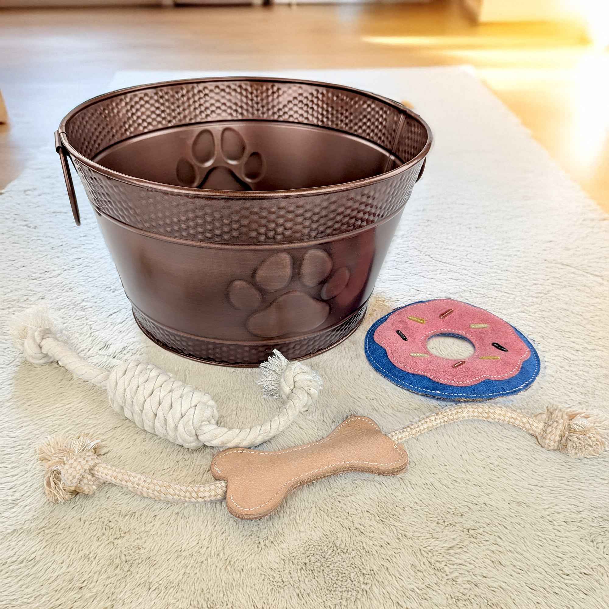 Dog Toy Gift Set for Aggressive Chewers with Storage Bin – Medium | BREKX