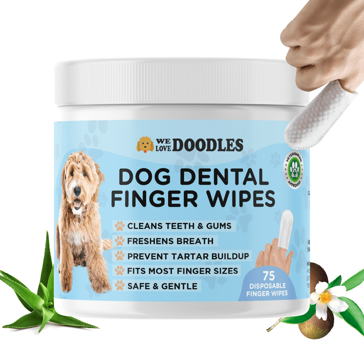 Dog Dental Finger Wipes (75 PCS)
