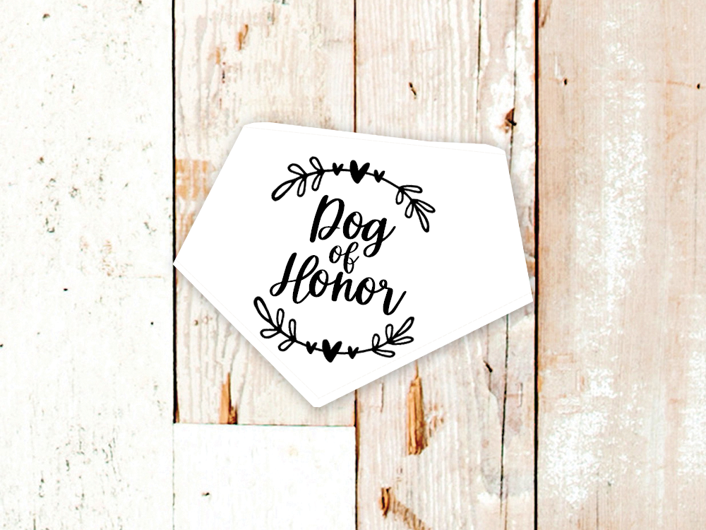 "Dog of Honor" Wedding Dog Bandana - American Bark Bliss