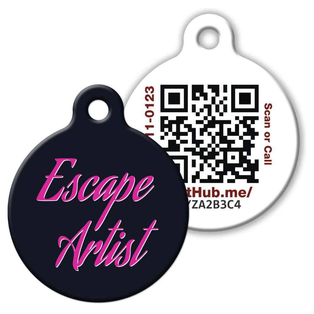PetHub QR Pet ID Tag for Escape Artist Pets - American Bark Bliss