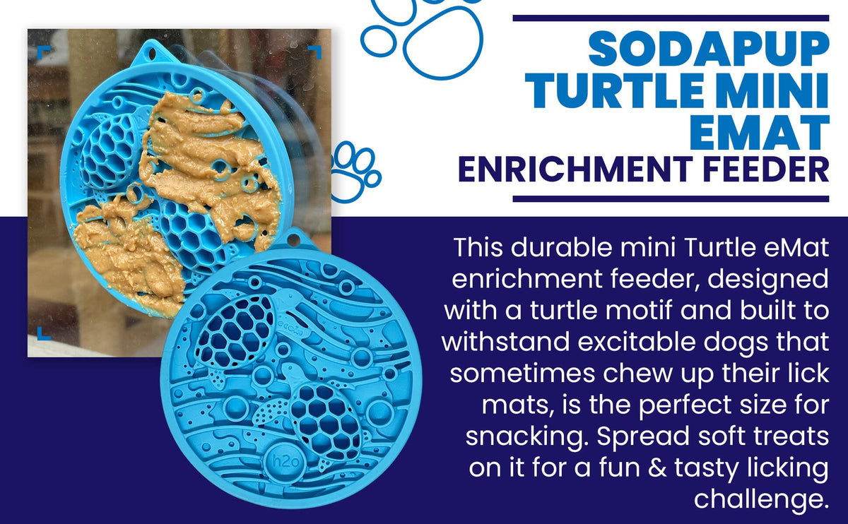Turtle eMat-Mini Lick Mat with Suction Cups - Small Dogs & Cats | USA - American Bark Bliss