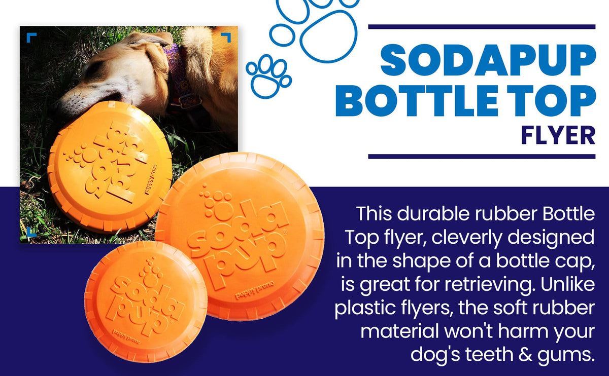 Bottle Top Flyer Durable Rubber Retrieving Frisbee - Orange - American Bark Bliss