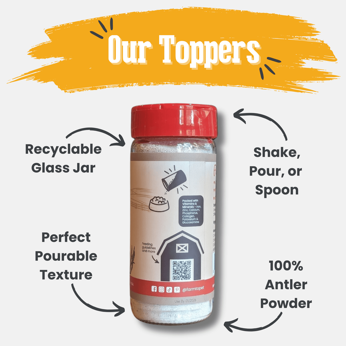 Treat Topper Antler Powder Dog Food Topper | Nutritional Supplement for Dogs and Cats - American Bark Bliss