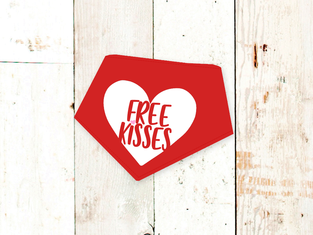 "Free Kisses" Dog Bandana - American Bark Bliss