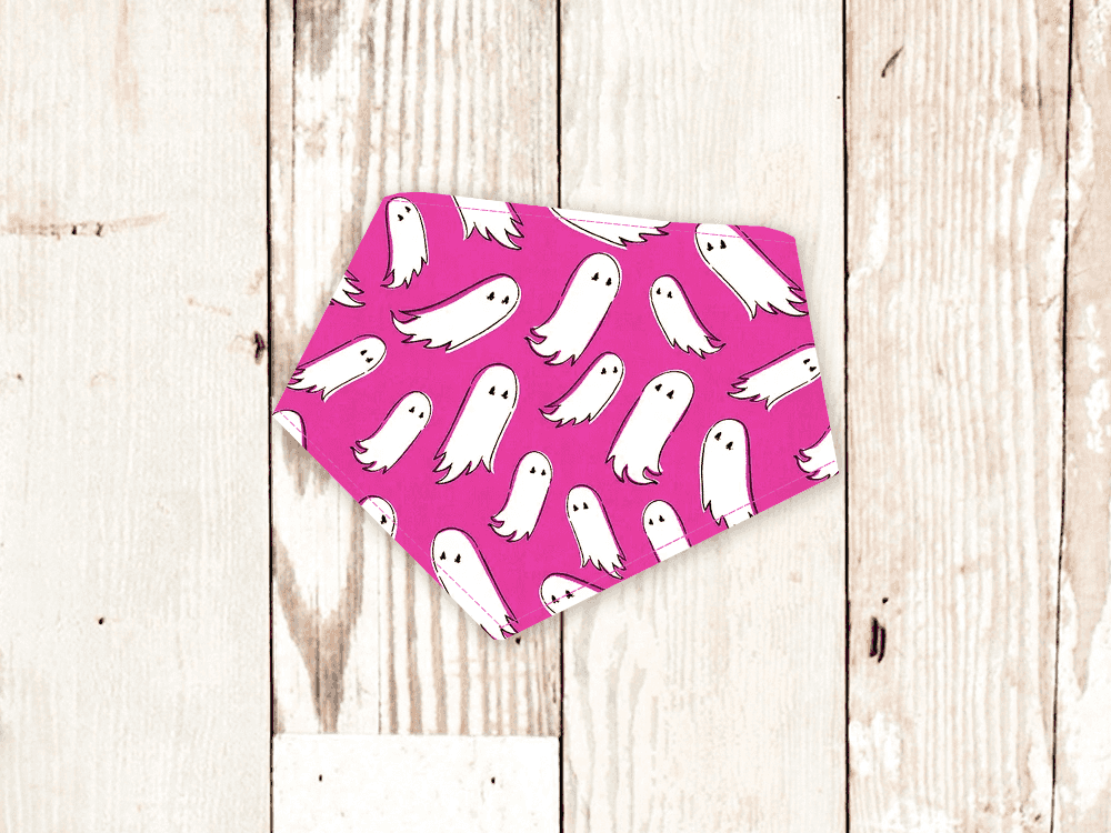 "Fuchsia Ghosts" Halloween Dog Bandana - American Bark Bliss