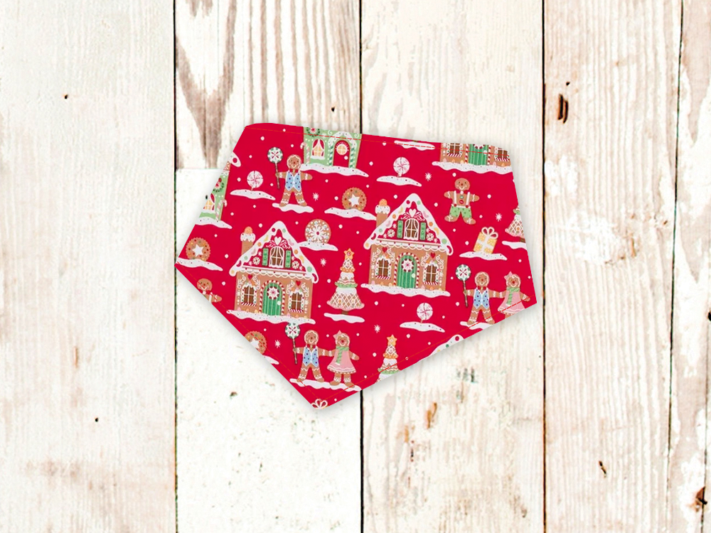 "Gingerbread House" Dog Bandana - American Bark Bliss