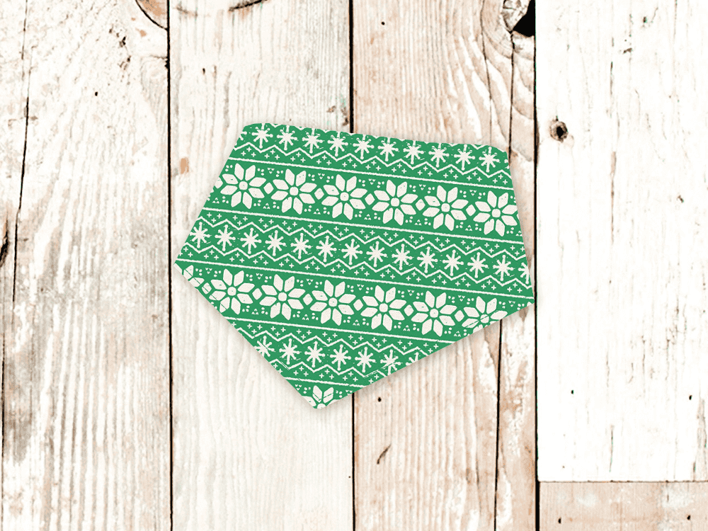 "Green Fair Isle" Dog Bandana - American Bark Bliss