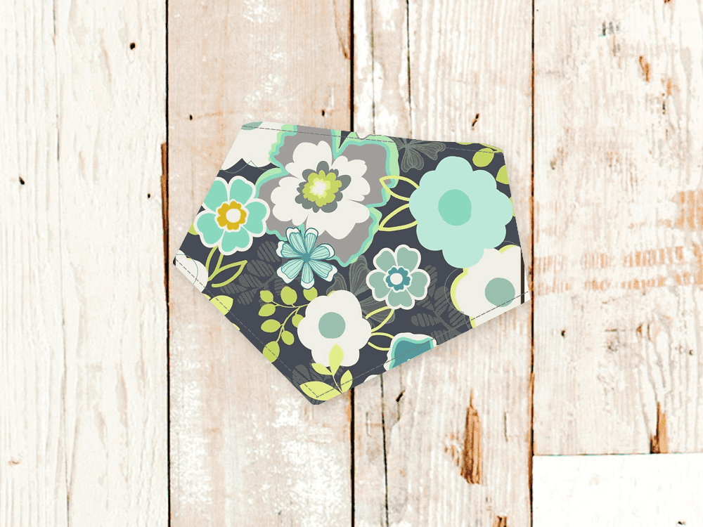 "Grey Flowers" Dog Bandana - American Bark Bliss