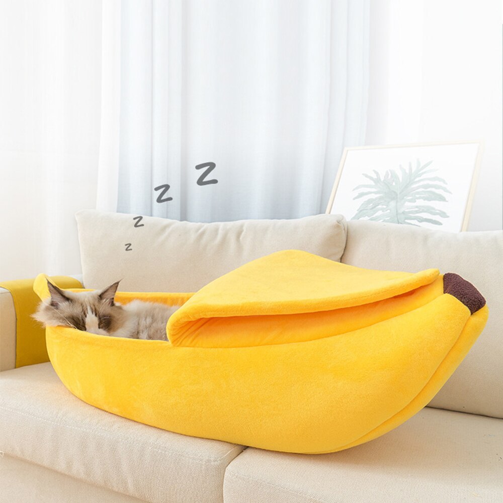 Banana Cat Dog Pet Bed for Pets - American Bark Bliss