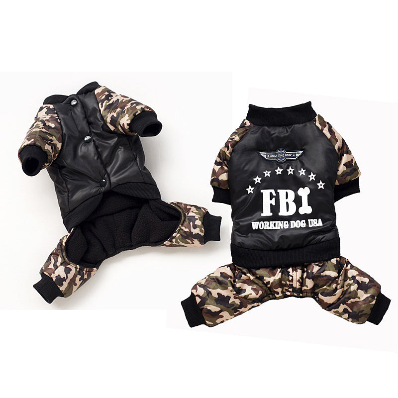 FBI Camouflage Dog Jumpsuit Pants - American Bark Bliss