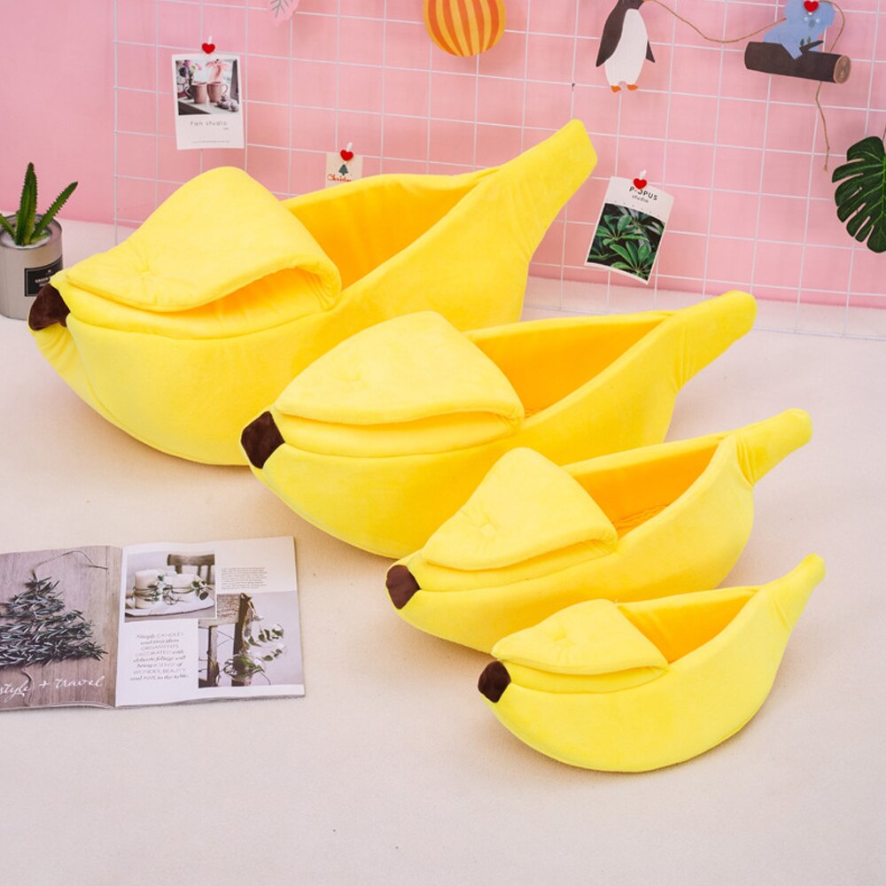 Banana Cat Dog Pet Bed for Pets - American Bark Bliss