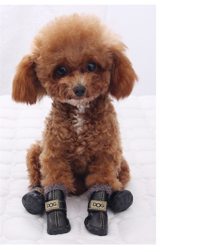 Waterproof Fleece-Lined Dog Snow Boots - American Bark Bliss