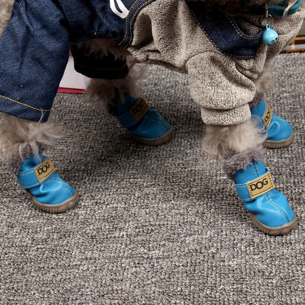 Waterproof Fleece-Lined Dog Snow Boots - American Bark Bliss