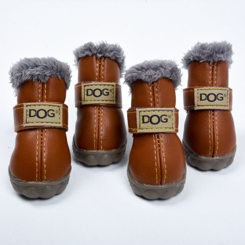 Waterproof Fleece-Lined Dog Snow Boots - American Bark Bliss