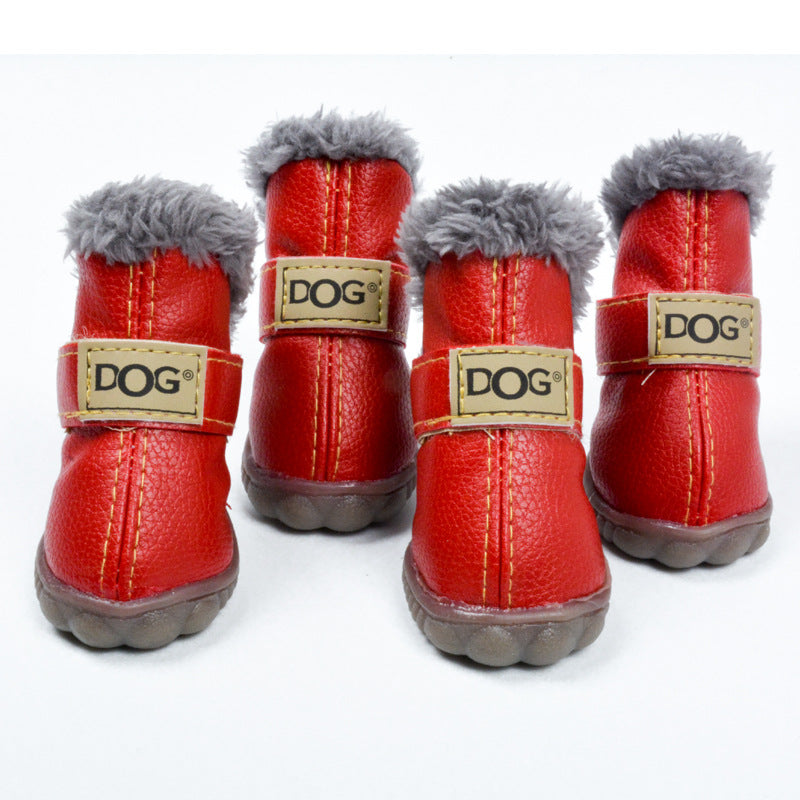 Waterproof Fleece-Lined Dog Snow Boots - American Bark Bliss