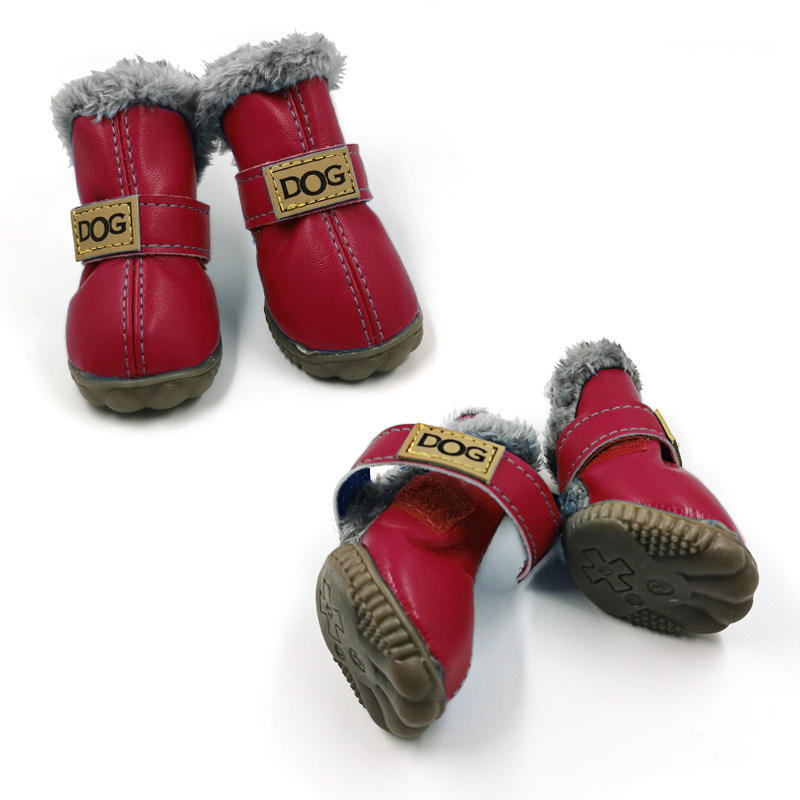 Waterproof Fleece-Lined Dog Snow Boots - American Bark Bliss