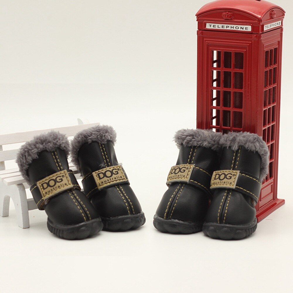 Waterproof Fleece-Lined Dog Snow Boots - American Bark Bliss