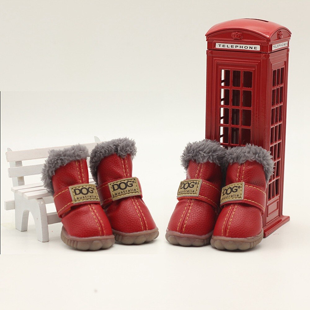 Waterproof Fleece-Lined Dog Snow Boots - American Bark Bliss