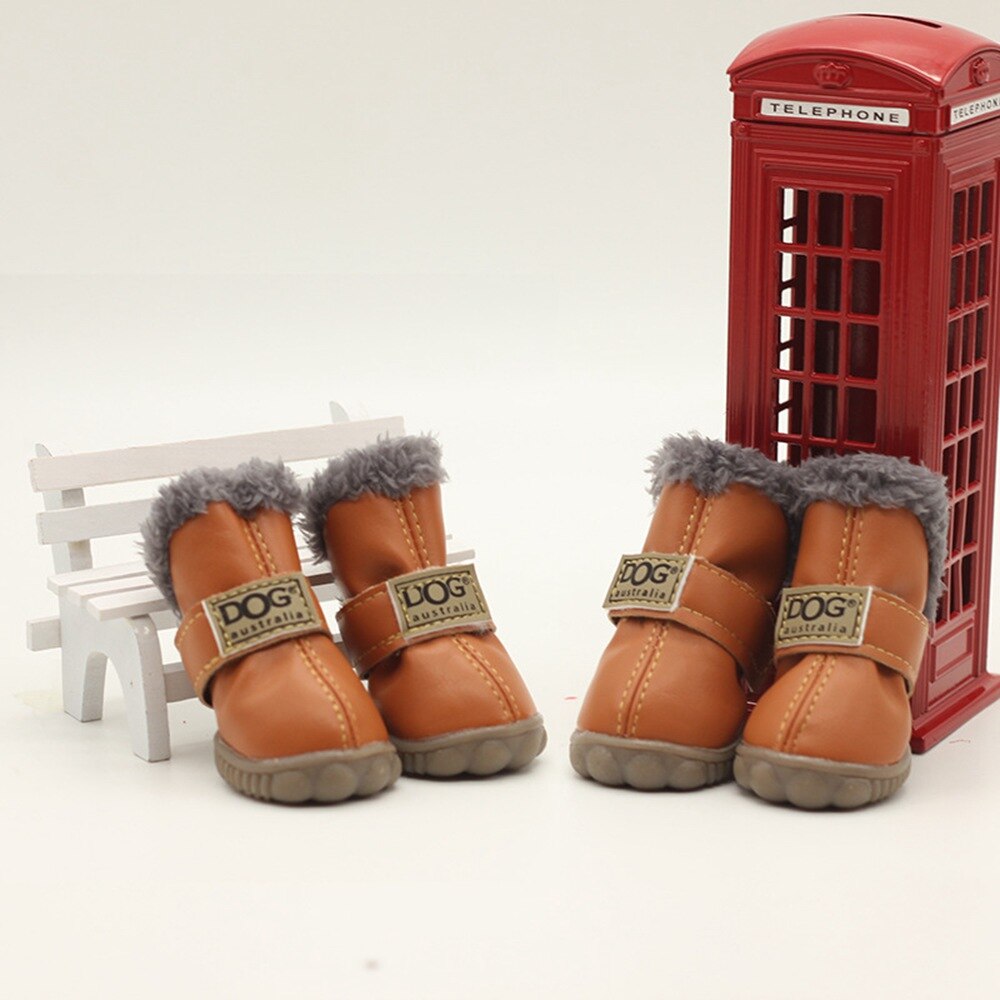 Waterproof Fleece-Lined Dog Snow Boots - American Bark Bliss