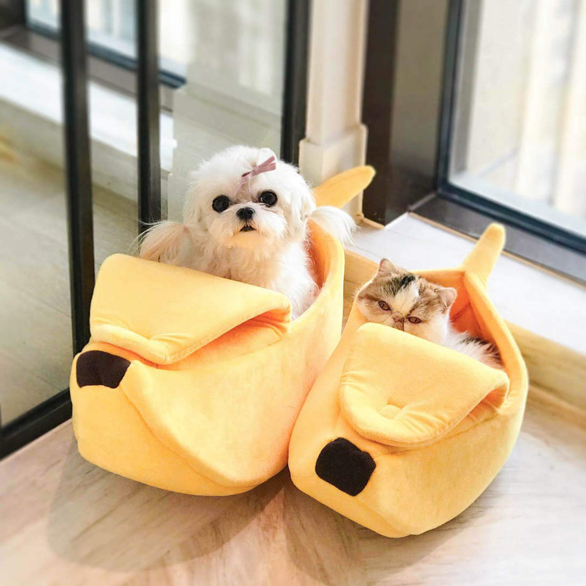 Banana Cat Dog Pet Bed for Pets - American Bark Bliss