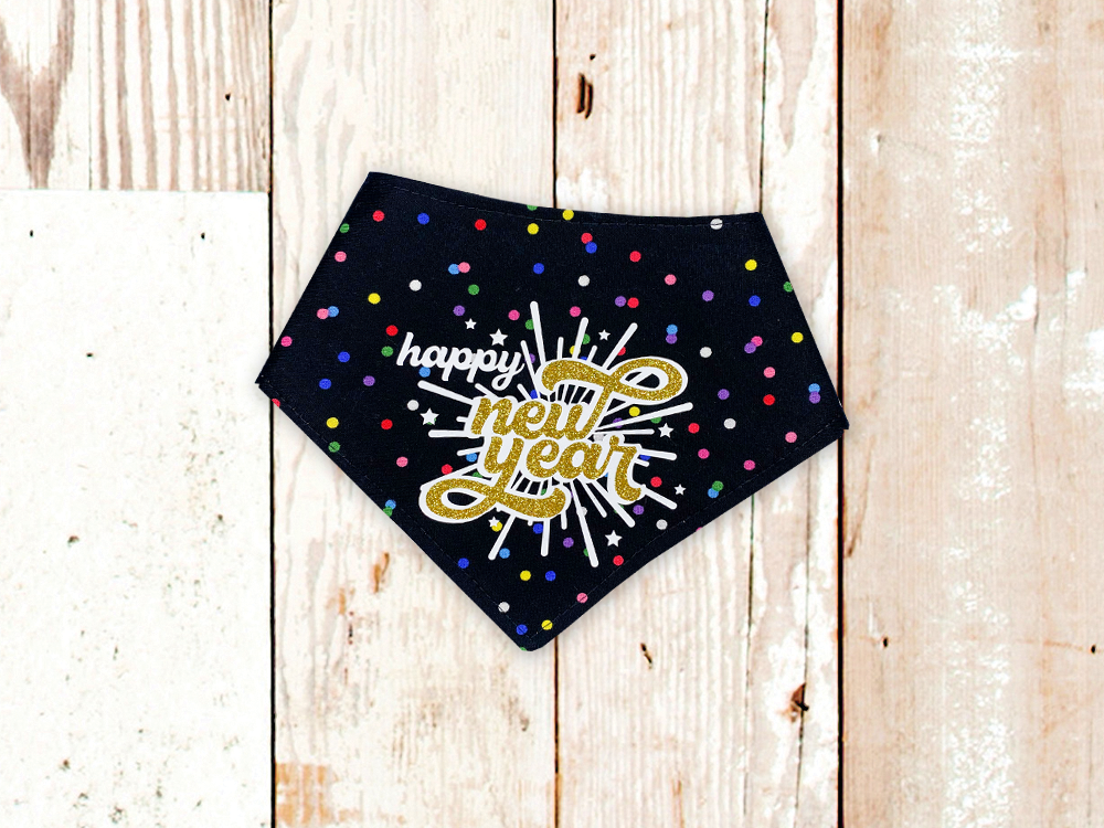 "Happy New Year" Dog Bandana - American Bark Bliss