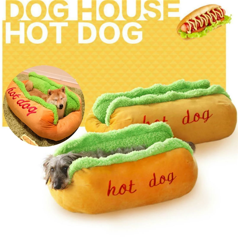 Hot Dog Pet Bed for Small Dogs - American Bark Bliss