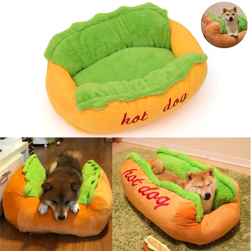 Hot Dog Pet Bed for Small Dogs - American Bark Bliss