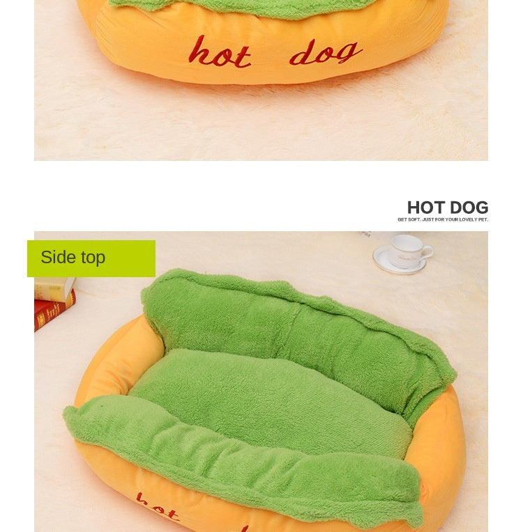 Hot Dog Pet Bed for Small Dogs - American Bark Bliss