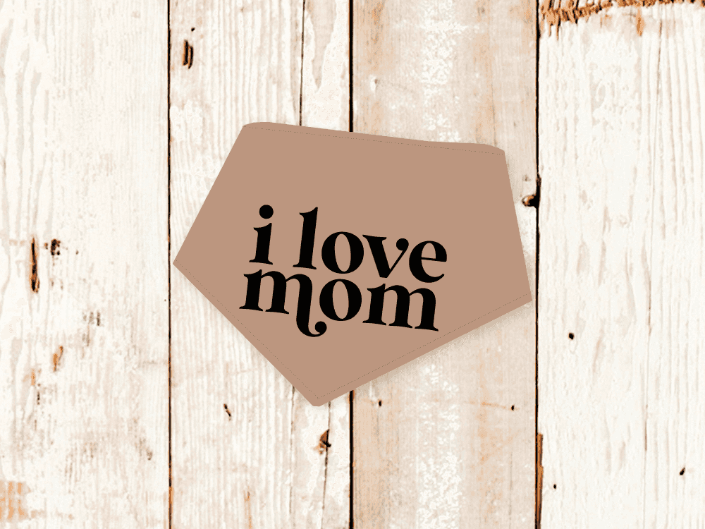 "I Love Mom" Dog Bandana - American Bark Bliss