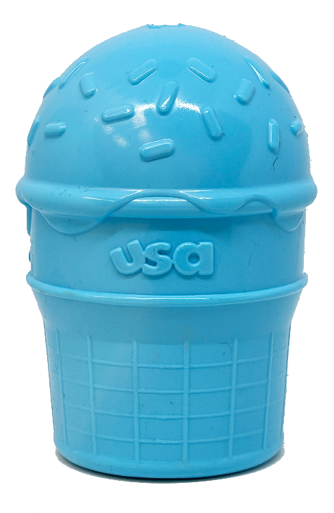 Ice Cream Cone Durable PUP-X Rubber eDispenser Chew Toy and Treat Dispenser - American Bark Bliss