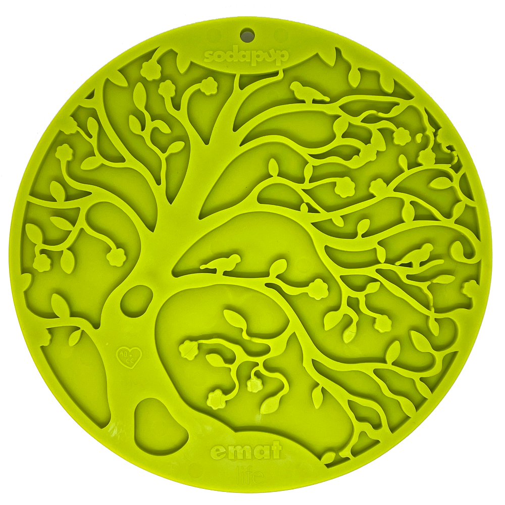 Tree of Life eMat - Enrichment Lick Mat For Dogs and Cats - With Suction Cups | Tree Design | USA Made - American Bark Bliss