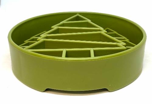 Pine Tree Christmas eBowl Deep Slow Feeder Dog Bowl for Enrichment | USA Made - American Bark Bliss
