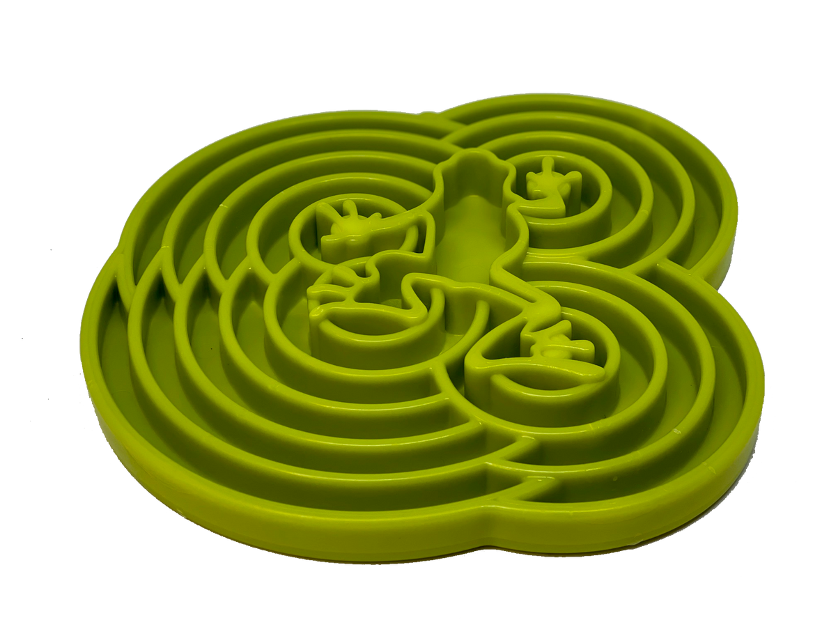Water Frog eTray - Shallow Slow Feeder Dog Bowl for Enrichment | USA Made - American Bark Bliss