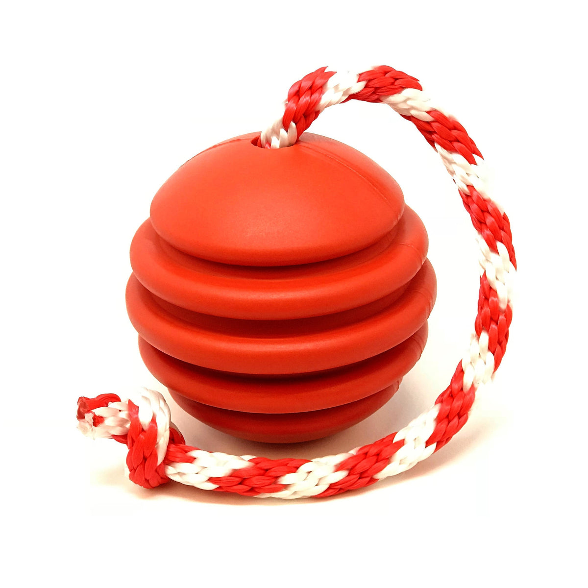 USA-K9 Stars and Stripes Ultra-Durable Durable Rubber Chew Toy, Reward Toy, Tug Toy, and Retrieving Toy - Red - American Bark Bliss