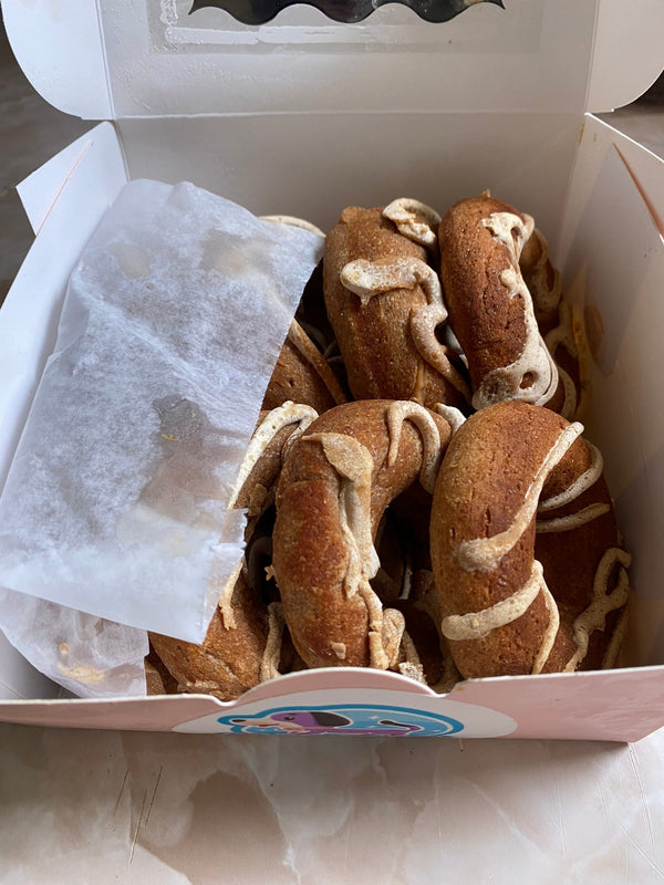 Organic Peanut Butter Dog Donuts - Handmade Treats by PAWsitively Organic Dog Bakery