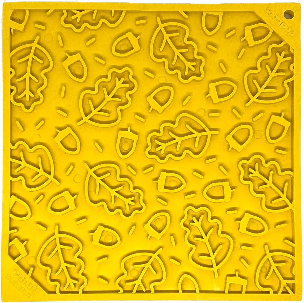 Autumn eMat - Enrichment Lick Mat For Dogs and Cats| Fall Leaves Design | SodaPup - American Bark Bliss