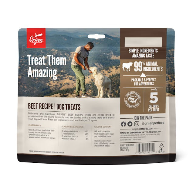 Orijen Beef Freeze Dried Dog Treats (3.25oz) - American Bark Bliss