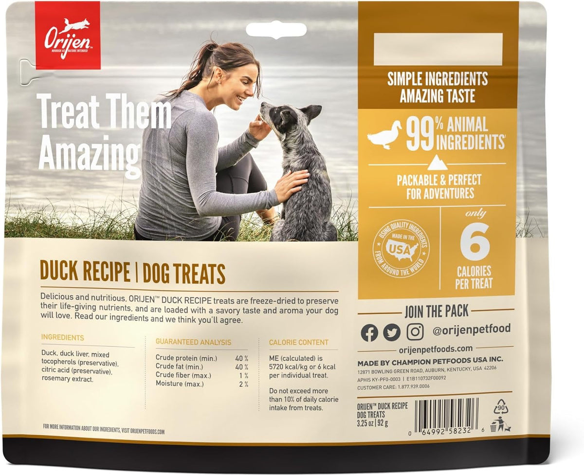 Orijen Duck Freeze Dried Dog Treats (3.25oz) by The Family Pet