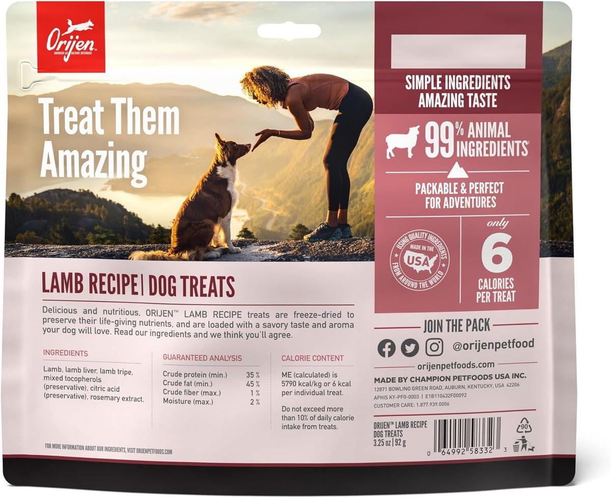 Orijen Lamb Freeze Dried Dog Treats (3.25oz) - American Bark Bliss